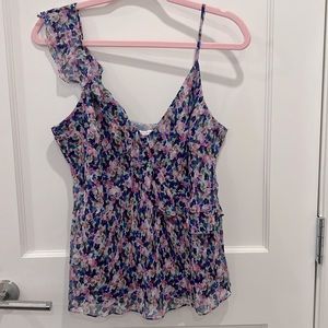 VERONICA BEARD Silk Floral Purple Top new size 12